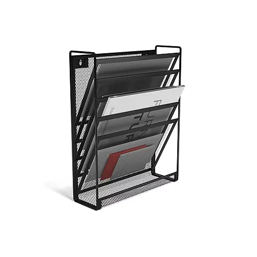 TRU RED 5-Pocket Mesh Letter Wall File Black (TR57582-CC)