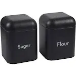 Juvale 2-Piece Stainless Steel Sugar and Flour Storage Container Jars with Steel Lids