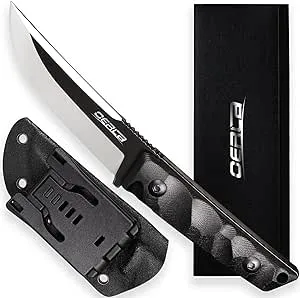 OERLA WS-0018 Fixed Blade Knife 7.76 Inches Full-Tang 420HC Steel Tactical Style Outdoor Camping Knife with G10 Handle and Kydex Sheath