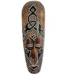 Oma African Tribal Mask for Blessing & Protection Wood Carved African Decor Brand