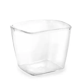 Huang Acrylic Clear Square Mini Wastebasket Trash Can | Garbage Container Bin for Bathrooms, Kitchens, Home Offices | Shatter-Proof, Stylish, Durable and Compact Design