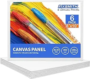 FIXSMITH-Painting-Canvas-Panels,11x14 Inch, Super Value 12 Pack Canvases,100% Cotton,Primed, Acid Free,Artist Canvas Boards for Professionals,Hobby Painters,Students & Kids.