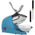 OKF Ice Shaver Prevent Splash Snow Cone Machine, Electric 3 Blades Shaved Ice Machine, 380W Ice Shaver Machine, 286lbs/hr Snow Cone Maker, Ice Crushers for Home Use and Commercial Ice Crusher (Blue)