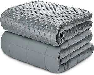 Cotton Weighted Blanket with Removable Cover, Evenly Distributed,15 LBS 60"x80" Full Size, Premium Heavy Blanket for Adults Kids, Breathable Comfortable Comforter with Glass Beads for Good Sleep