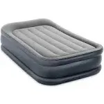 Intex 64131ED Dura-Beam Plus Deluxe Pillow Rest Air Mattress: Fiber-Tech – Twin Size – Built-in Electric Pump – 16.5in Bed Height – 300lb Weight Capacity