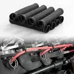 Black 8pcs 1200° Spark Plug Wire Boots Heat Shield Protector Sleeve SBC BBC 350