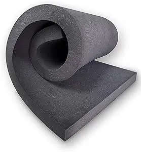 New Upholstery Rubber Foam Sheet Cushion (Upholstery Foam, Seat Replacement, Foam Padding, Acoustic Foam Panel) USA Made CertiPUR-US Certified 24" Wide (Charcoal, 2" Thick X 24" Wide X 72" Long)