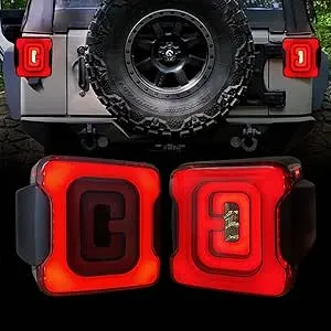 American Modified Tunnel Tail Lights w/Smoked Lens Jeep Wrangler JK | JKU 2017-2018