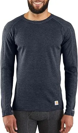 Carhartt Men's Force Midweight Synthetic-Wool Blend Base Layer Crewneck Pocket Top