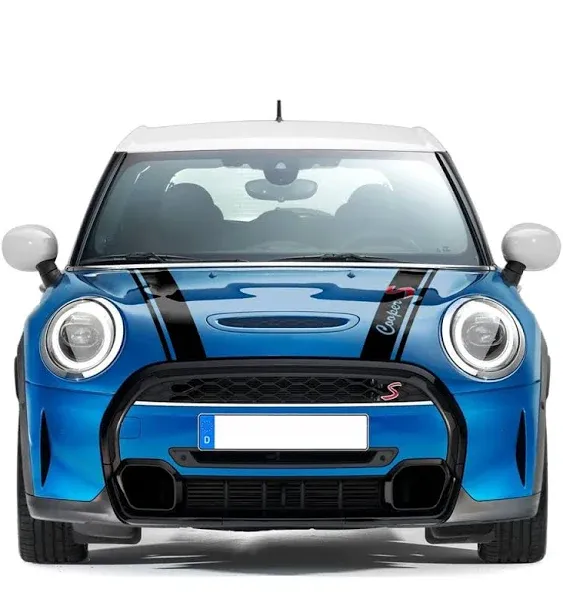 for MINI Cooper S F55 F56 Car Hood Bonnet Stripes Decals Stickers Graphics White