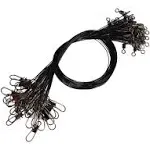 60pcs Fishing Wire Leaders Nylon-Coated Fishing Line Wire Leaders with Swivels and Snaps 6inch