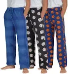 Real Essentials 3 Pack: Big Boys Pajama Pants Fleece Plush Pjs Kids Boy Pj Pa...