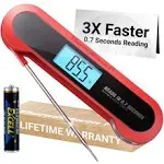 Professional 3X Faster 0.5sec Instant Read Meat Thermometer Digital, High Acc...