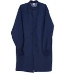 Medline 6623BNWM Protective Fluid-Resistant Barrier Coat, 100% Polyester, Unisex, Snap Closure, Navy, Medium