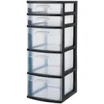 Sterilite 5 Drawer Tower, Black