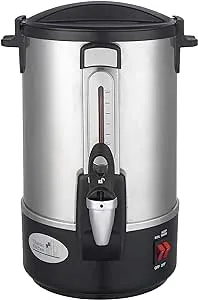 Classic Kitchen 28 Tea Cup Capacity Hot Water Boiler Urn with New Twisloc˜ Safety Tap , Metal Spout, Stainless Steel Double Wall and Dual Heating Elements Instant Heating and with Reboil