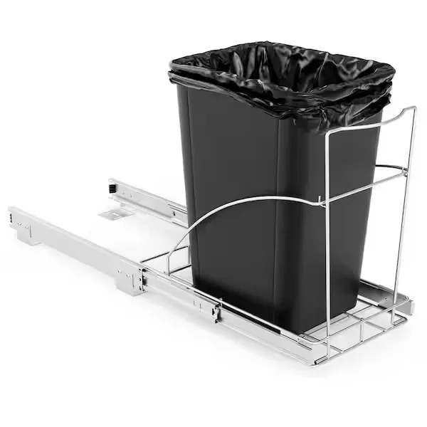 Costway Pull Out Trash Can Under Cabinet Sink Roll-Out Rack Slide Out Waste Bin Shelf GHMHSKU00669