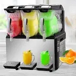 VEVOR Commercial Slush Machine 3x10L Frozen Drink Machine Juice Dispenser 1250W