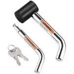 CZC Auto Hitch Receiver Pin Lock, Right Angle 1/2" and 5/8" Dual Pins for Class I II III IV 1-1/4" 2" and 2-1/2" Receiver, Compatible with Bike Rack