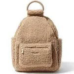 Baggallini All Day Backpack with RFID Phone Wristlet in Taupe Faux Shearling (Final Sale)