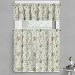 Ambesonne Floral Valance & Curtain, Vintage Garden Plants, 55 inchx24 inch, Reseda Green Beige, Size: 3 Pcs Set - 55 x 24