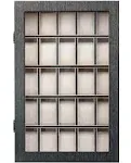 25 Slot Ginko Grey Wood Watch Display Case and Storage Organizer Box