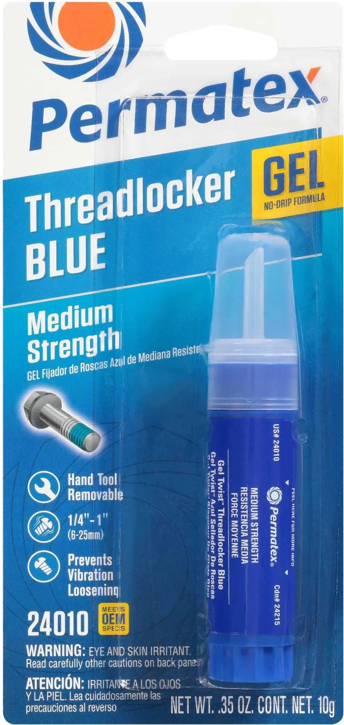 Permatex Medium Strength Threadlocker Blue Gel 10 Gram 24010