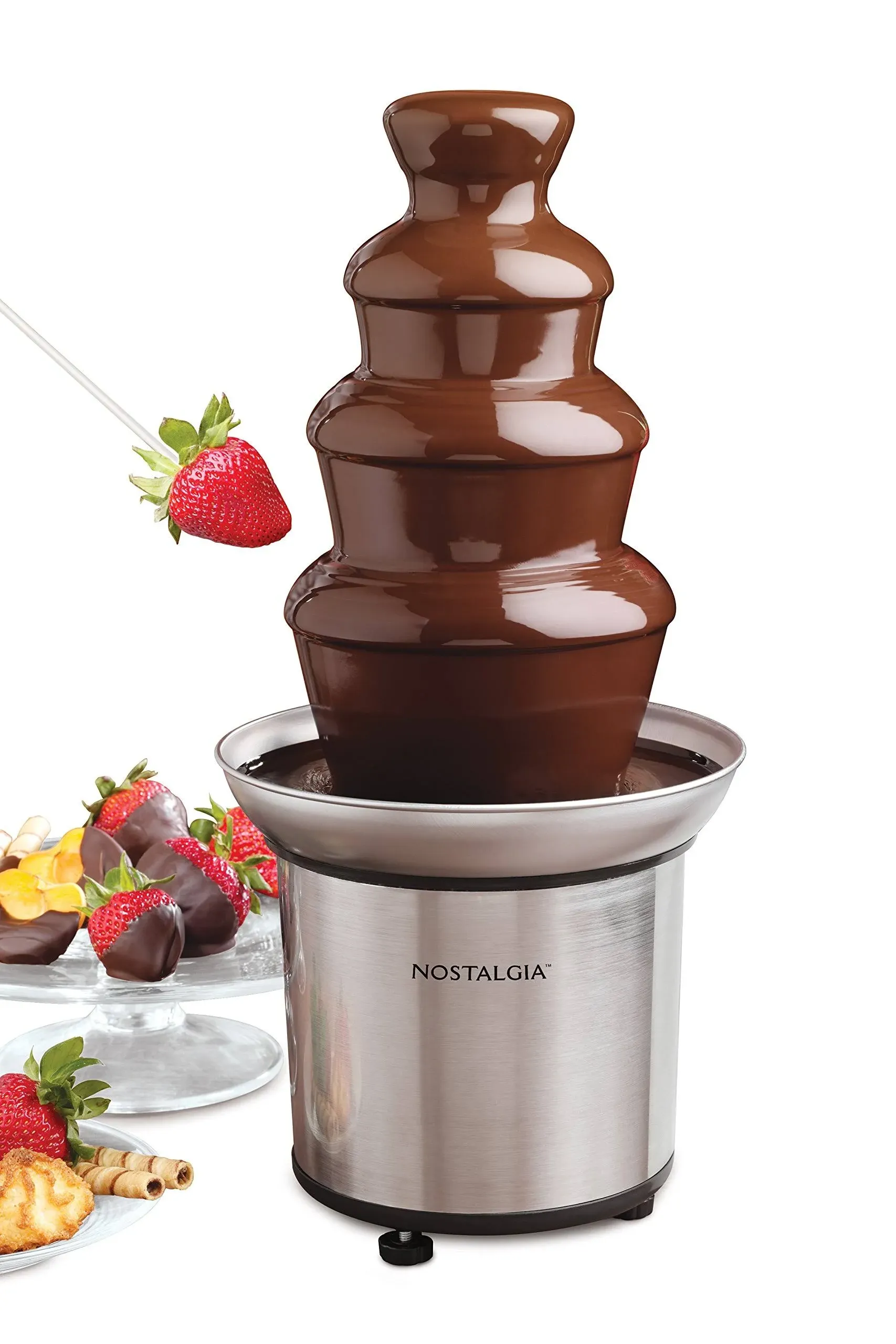 Nostalgia 4-Tier 2lb Stainless Steel Chocolate Fondue Fountain