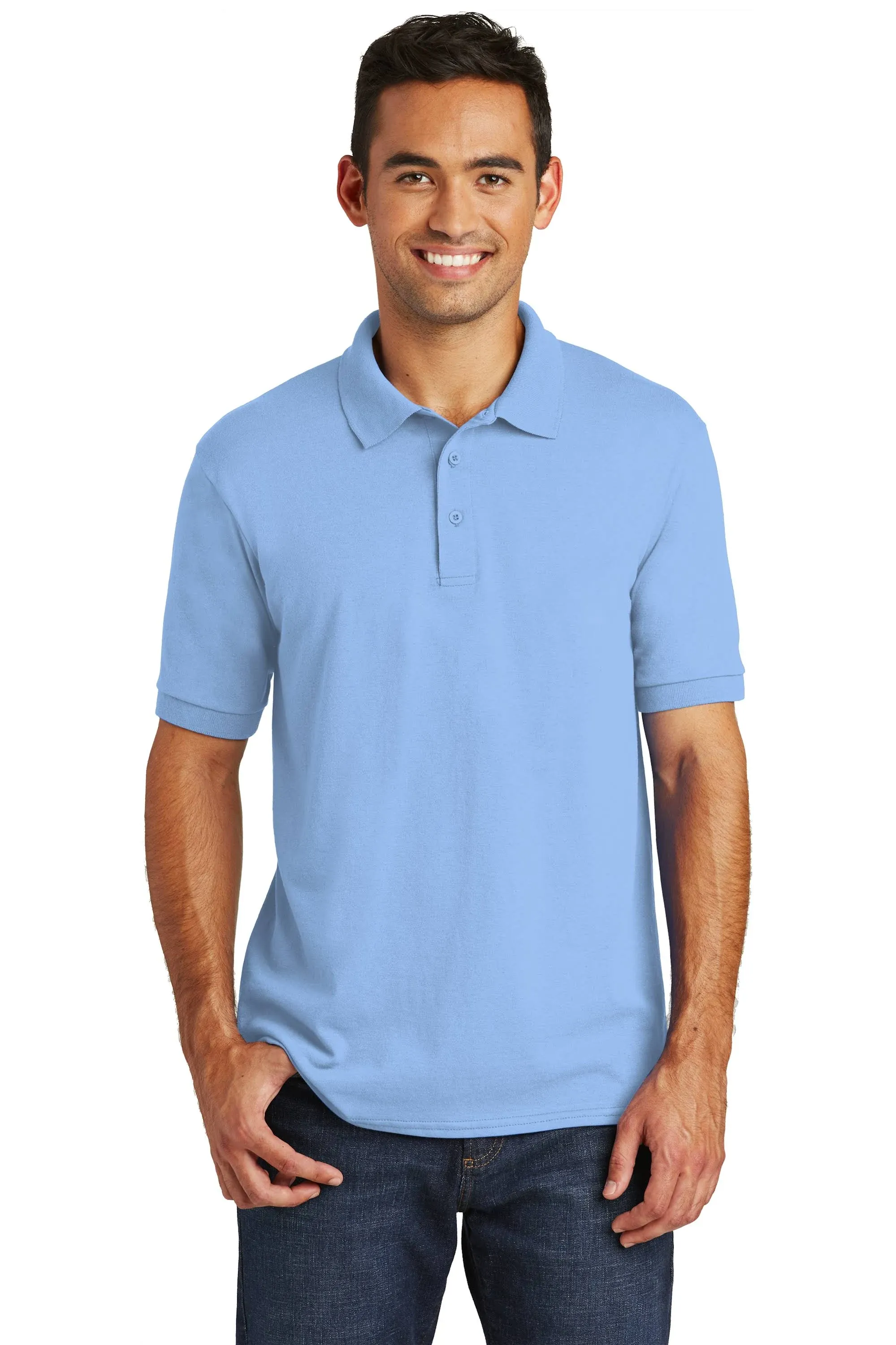 Port & Company KP55 Core Blend Jersey Knit Polo - Light Blue - M