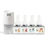 Summer Scent Fill Plug in Air Freshener Kit (Cucumber Melon, Grapefruit Vanilla, Island Essence, and Jasmine Nectar), 4 Refills + Diffuser
