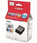 Genuine Canon CLI-281 BK, C, M, Y Ink Value Pack