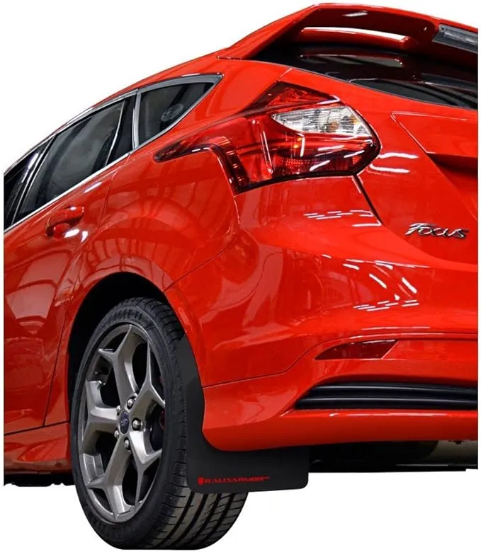 Rally Armor MF27-UR-BLK/RD Black, Red Mud Flap with Logo (13-18 Ford FocusST)