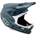 Troy Lee Designs TLD D3 Fiberlite Bike Helmet Spider Stripe Blue XL CLOSEOUT