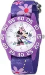 Minnie Mouse Girls' Purple Plastic Time Teacher Watch, Purple Nylon Strap, Girl's