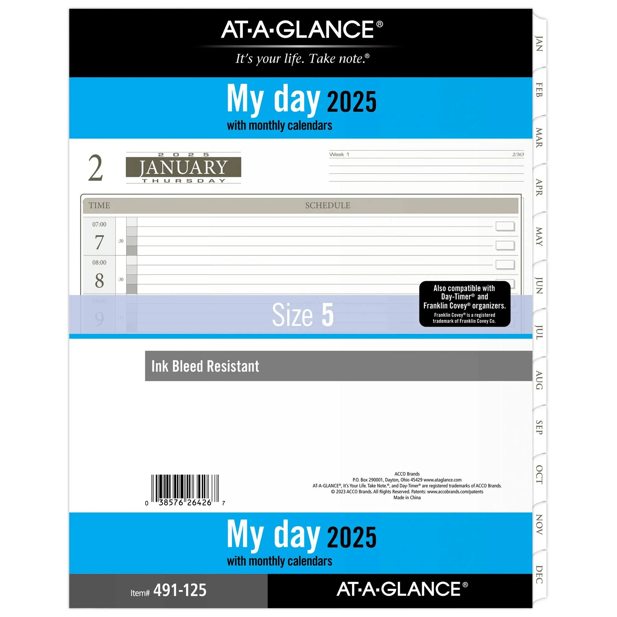 2025 AT-A-GLANCE Daily Planner Refill