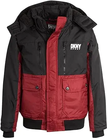 DKNY Boys' Winter Coat - Heavyweight Bomber Parka Jacket - Water Resistant Insulated Jacket for Boys (8-20)