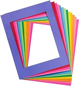 Hygloss Products Bright Specialty Frames Cardstock Paper Frame-Large-11 x 14 Inches-Center Size of 8 x 10 Inches - 10-12 Assorted Colors - 24 Count