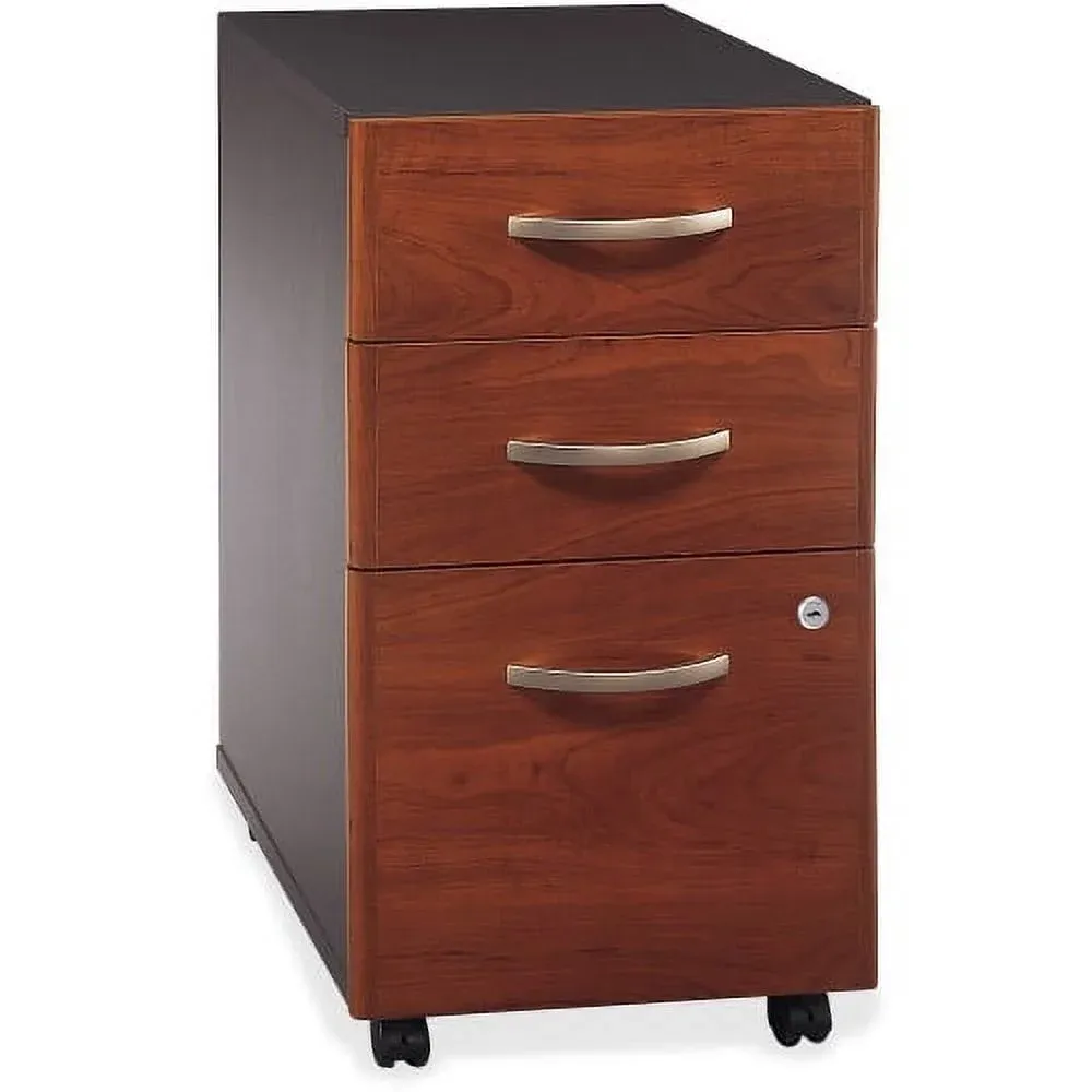 BBF Components Collection 3-Drawer Mobile File Cabinet, Hansen Cherry