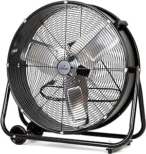 iLIVING High Velocity Industrial 24 in. 2-Speed Drum Fan with Speed Control