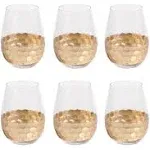 Daphne Gold Stemless Goblets, Set Of 6