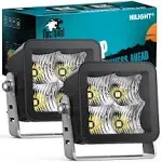 Nilight LED Pod Lights 2PCS 3 Inch 4LED Flood Beam Square Driving Work Lights