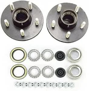 Set of 2 Trailer Idler Hub Kits 5 on 4.5 for 2000 lbs Axle 1-1/16" Bearings - 22016K