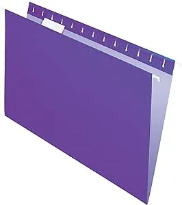 Office Depot 2-Tone Hanging File Folders, 1/5 Cut, 8 1/2in. x 14in., Legal size, Purple, Box of 25, Od81631