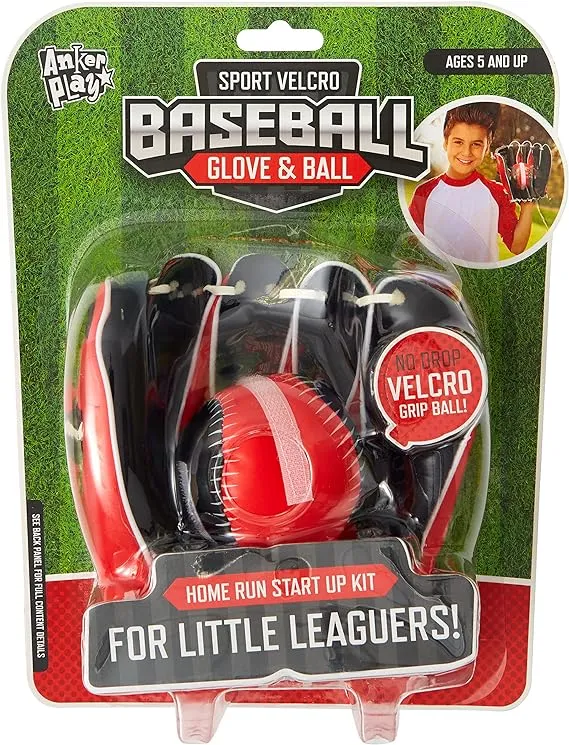 Sport Velcro Baseball Glove & Ball - Kid's Velcro Practice Baseball Play Set Boys Girls - Velcro Baseball Glove Ball Kit for Practice - Help Little Leaguers Perfect Their Home Run Skills