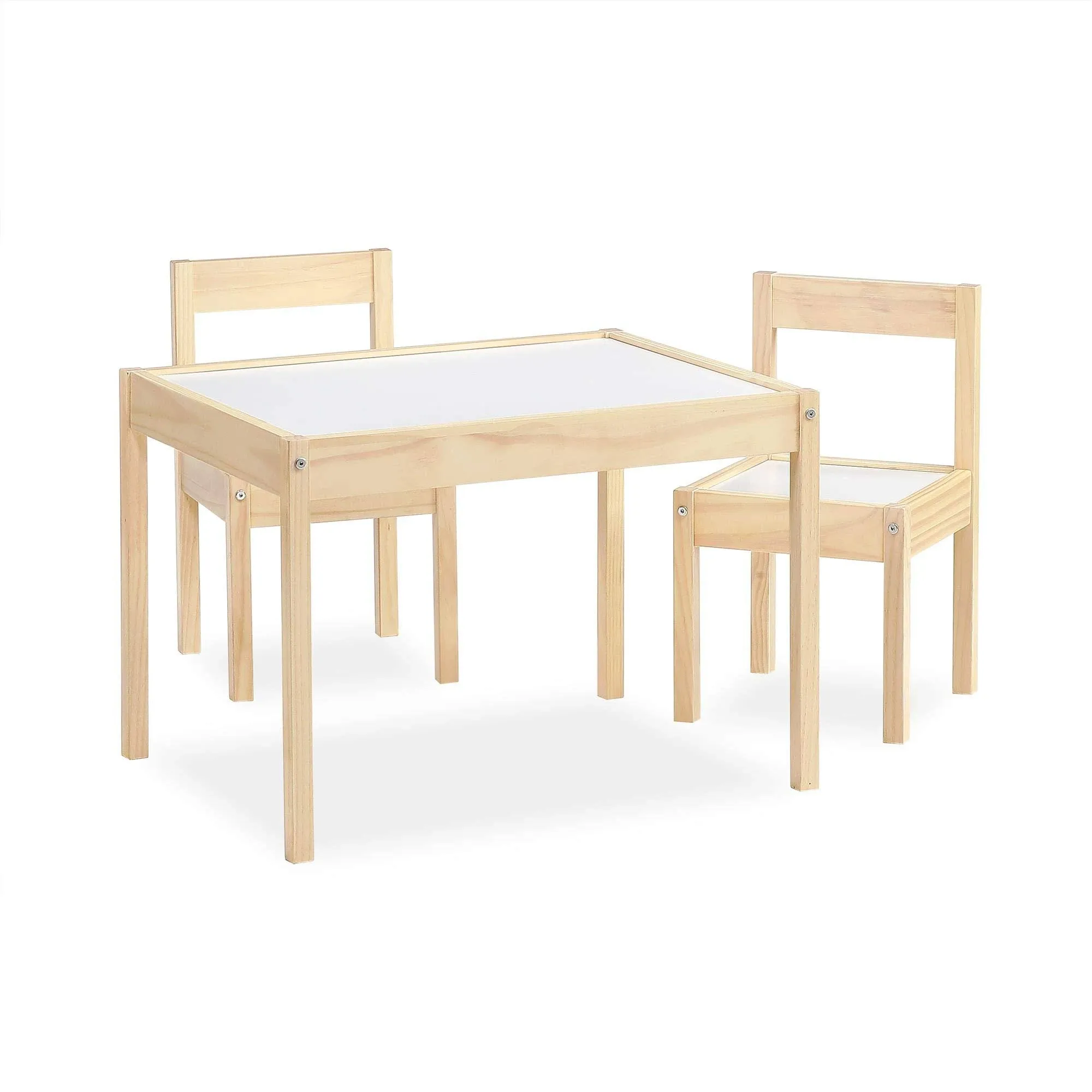 Baby Relax Hunter 3-Piece Kiddy Table & Chair Kids Set, Natural/White