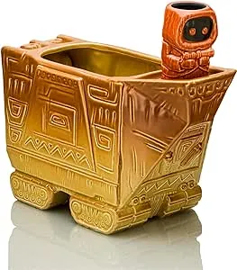 Geeki Tikis Star Wars Sandcrawler Punch Bowl Set With Jawa Mini Muglet | Cocktail Tumbler Shot Glasses and Party Snack Bowl