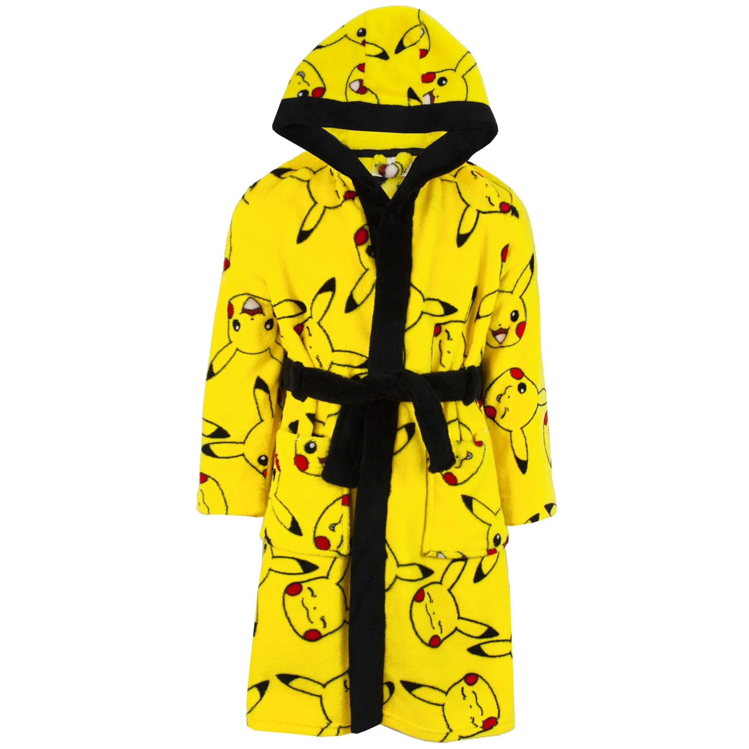 Pokemon Pikachu Yellow Kids Pocket Front Bathrobe Yellow 4-5 Years