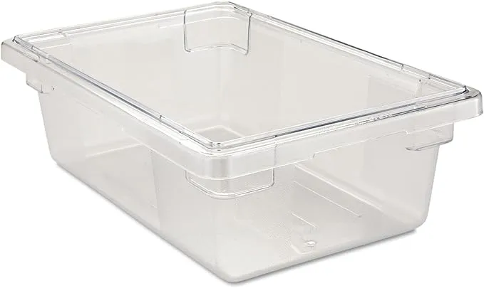 Rubbermaid Commercial Products Polycarbonate Food Storage Box/Tote, 3.5 Gallon, Clear, for Restaurant/Kitchen/Cafeteria