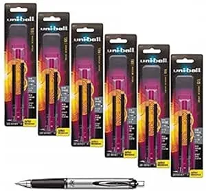 Uni-ball Signo Impact 207 Rt (Retractable) Refills, Black Ink, 1.0 Mm Bold Point, 6 Packs of Refills 65873