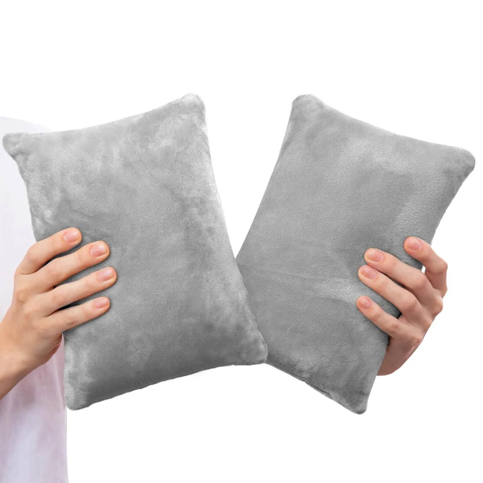 2 Pack Small Pillow, Memory Foam Mini Pillow 11 X 7 Inches for Travel, Sleeping, Nap and Neck, Knee, Lumbar Support, Tiny Pillow Cushion for Pet, Dogs (Grey)